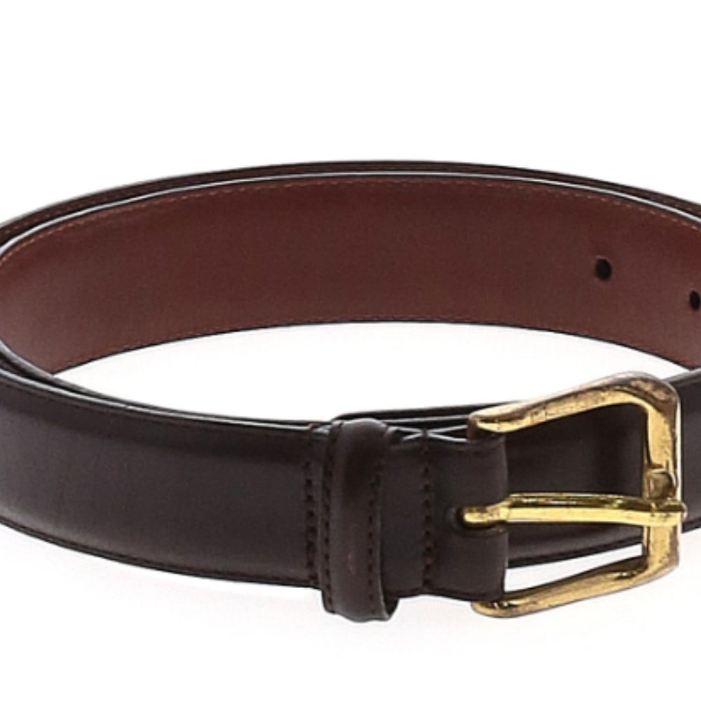 Coach Solid Brown 36in Belt with gold buckle